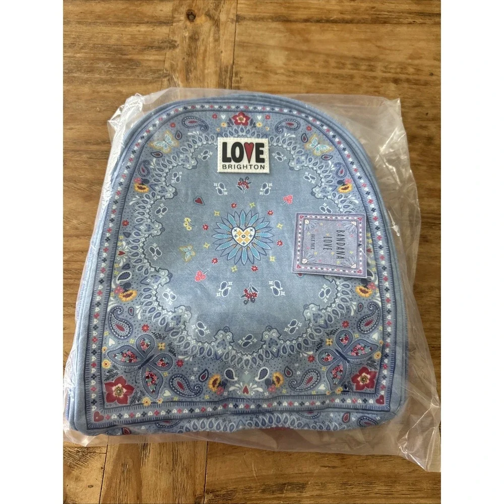Brighton Blue Bandana Love Print Backpack NWT with Tags